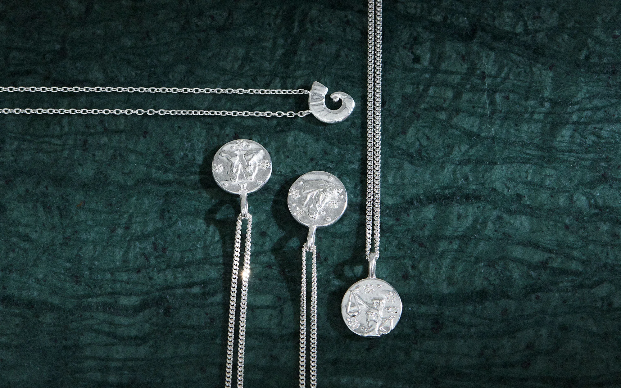 AQUARIUS PETITE ZODIAC NECKLACE (STERLING SILVER) - Image 3