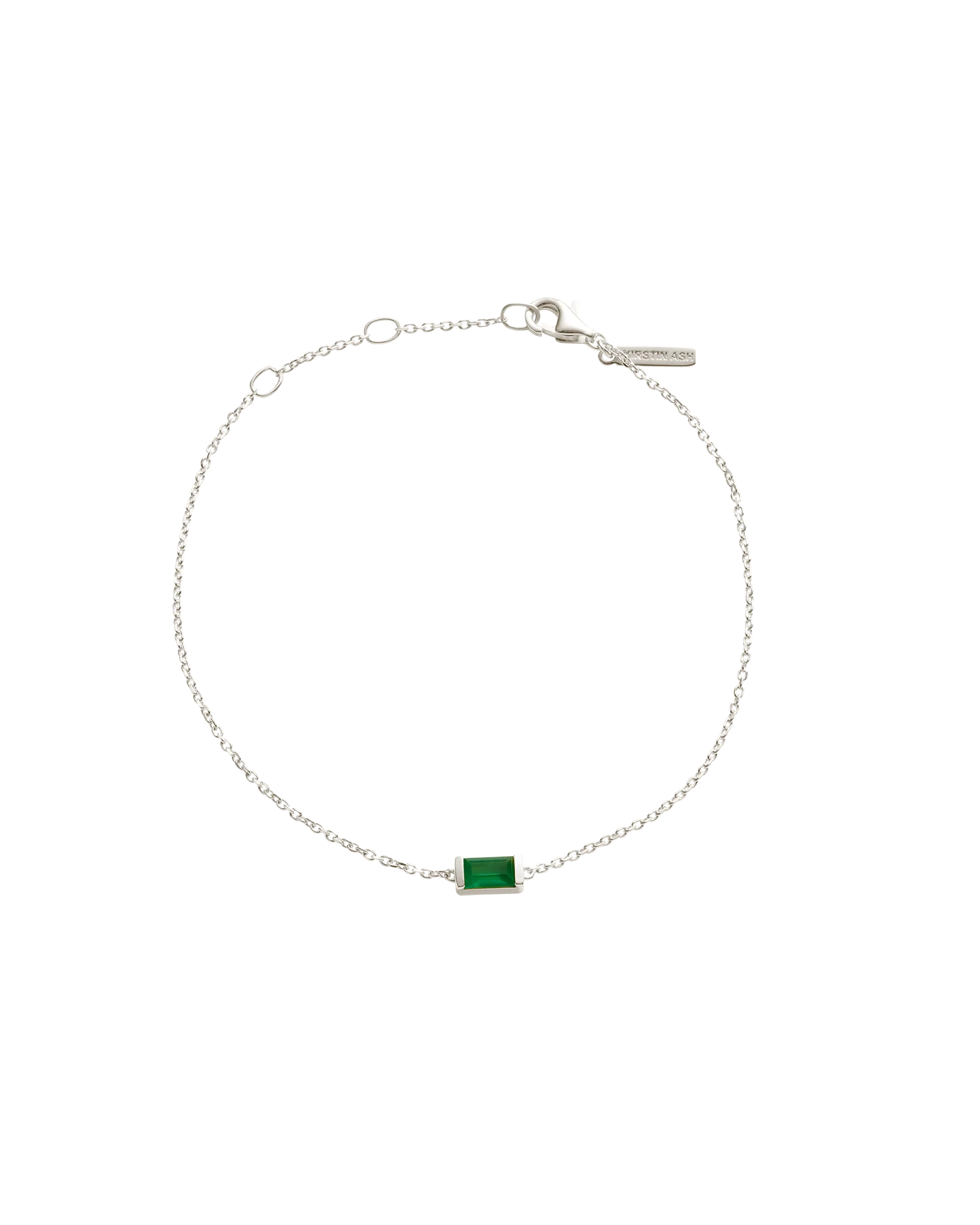 BAGUETTE BIRTHSTONE BRACELET (STERLING SILVER)
