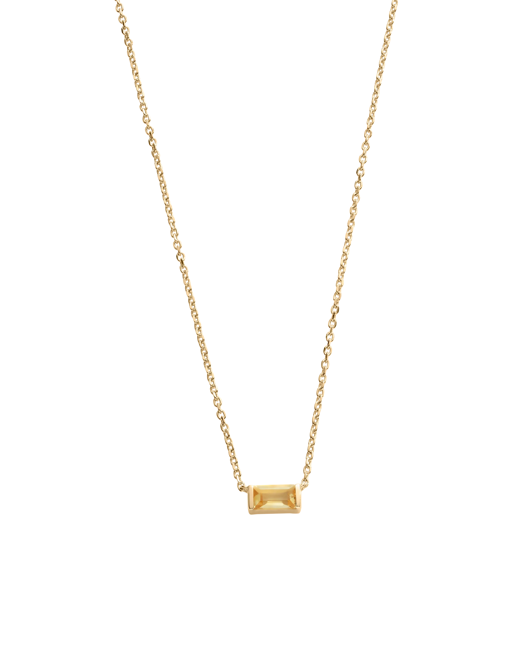 BAGUETTE BIRTHSTONE NECKLACE (18K GOLD VERMEIL) - Image 13