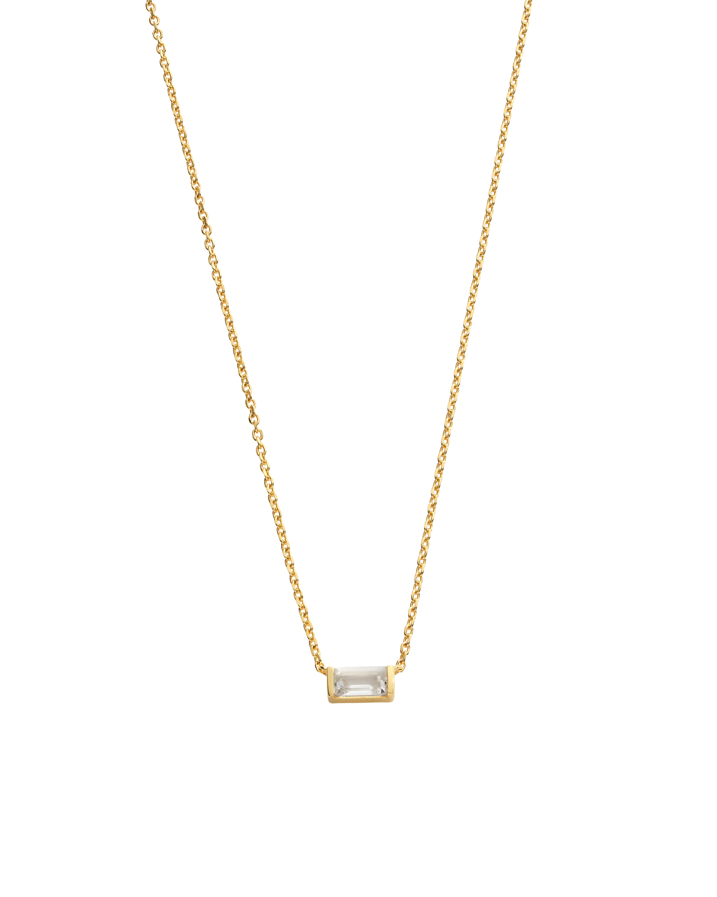 BAGUETTE BIRTHSTONE NECKLACE (18K GOLD VERMEIL) - Image 14