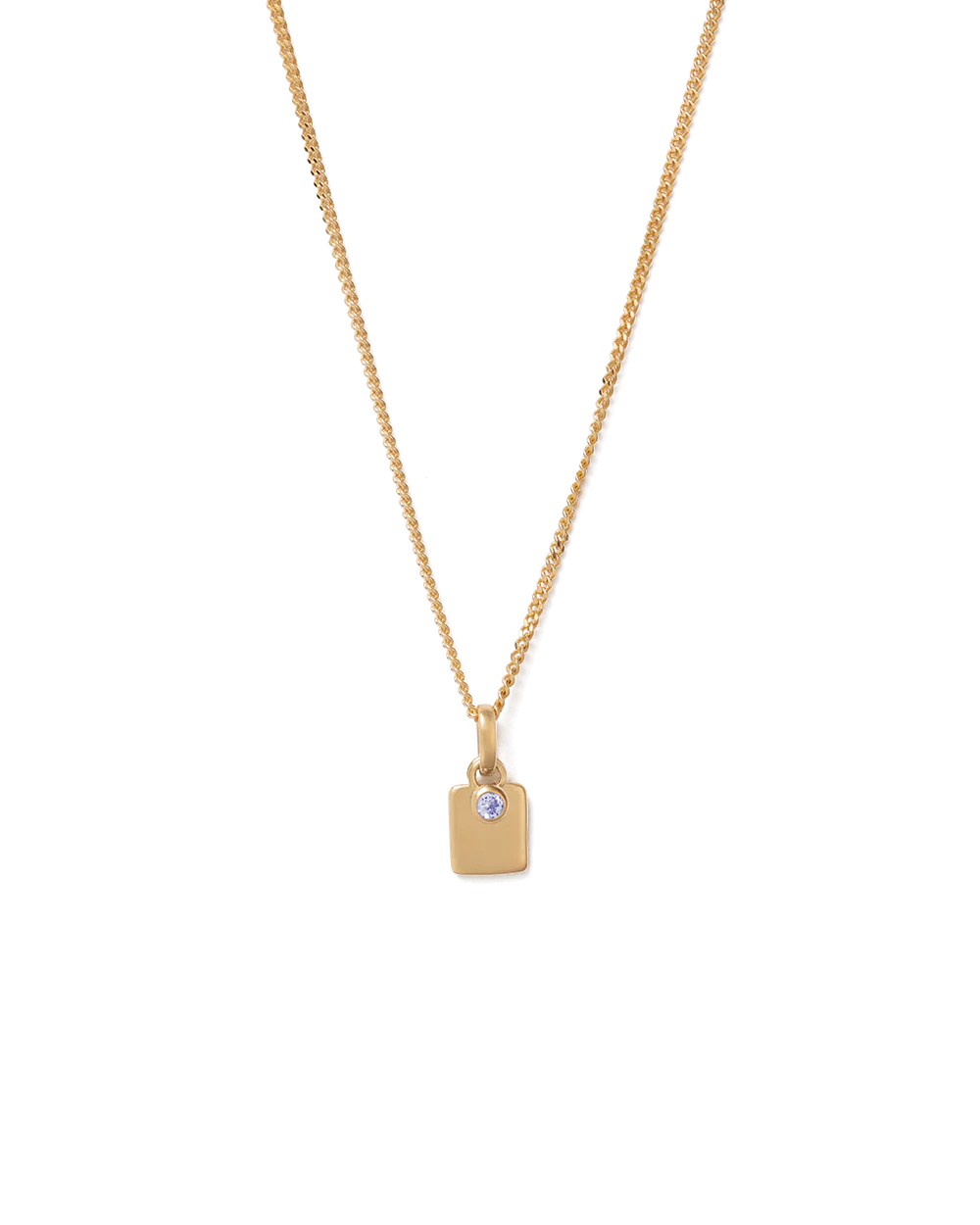 ENGRAVABLE BIRTHSTONE NECKLACE (18K GOLD VERMEIL) - Image 12