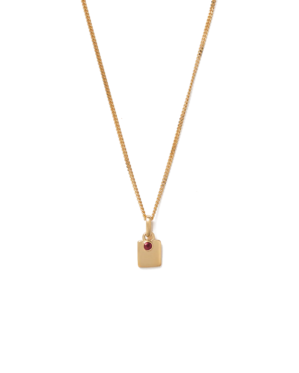 ENGRAVABLE BIRTHSTONE NECKLACE (18K GOLD VERMEIL) - Image 9