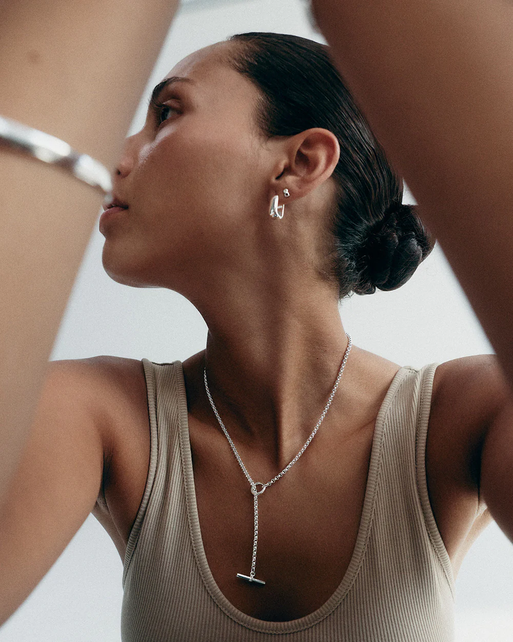 EVOLVE T-BAR NECKLACE (STERLING SILVER) - Image 2