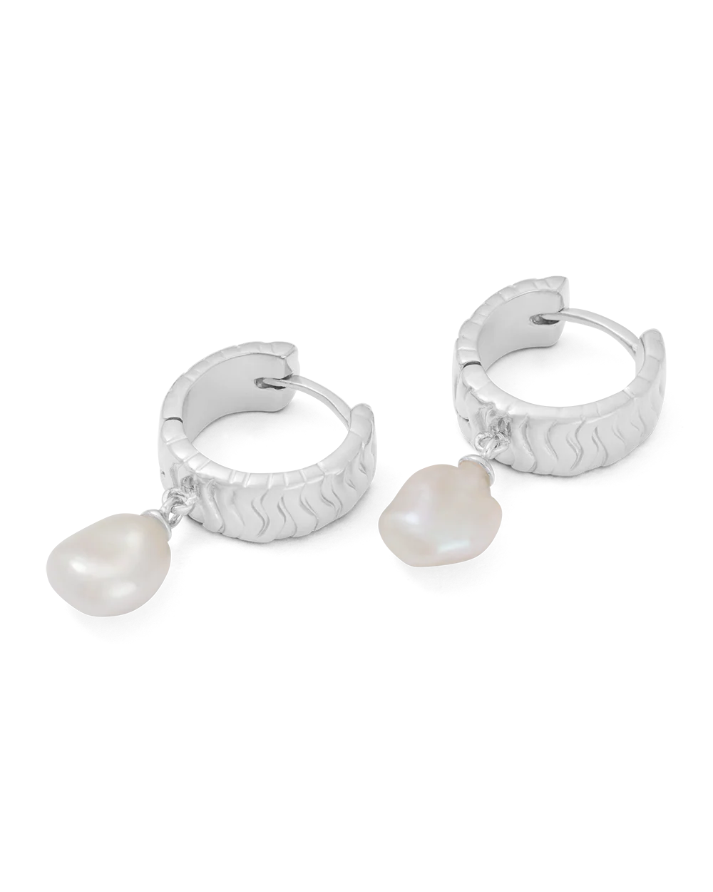 ISOLE PEARL HOOPS (STERLING SILVER) - Image 5