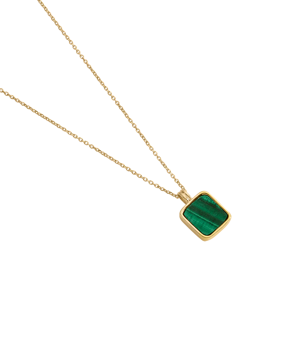 MALACHITE PENDANT NECKLACE (18K GOLD VERMEIL) - Image 3