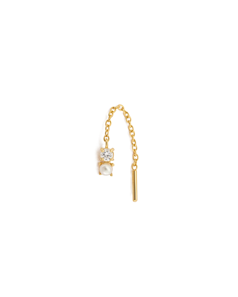 PEARL TOPAZ THREADER (18K GOLD PLATED) - Image 6