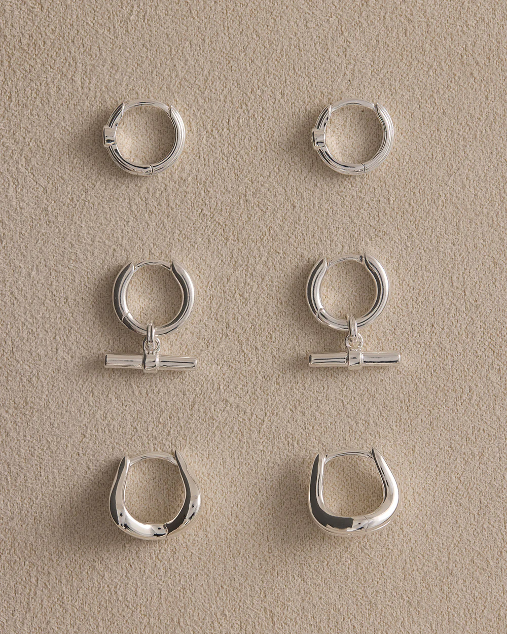 RHYTHM T-BAR HOOPS (STERLING SILVER) - Image 4